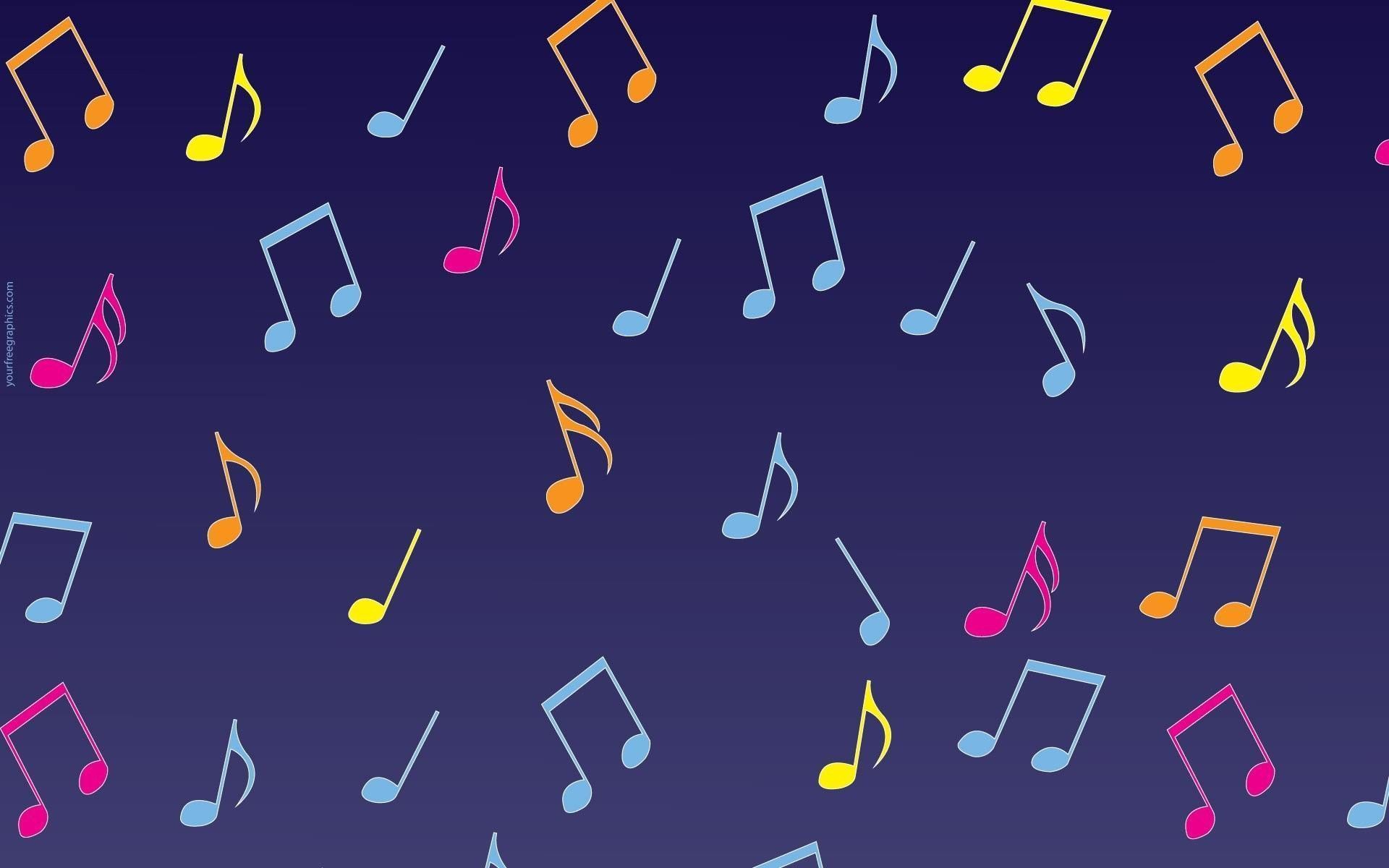 1920x1200 Colorful Music Notes Wallpaper
