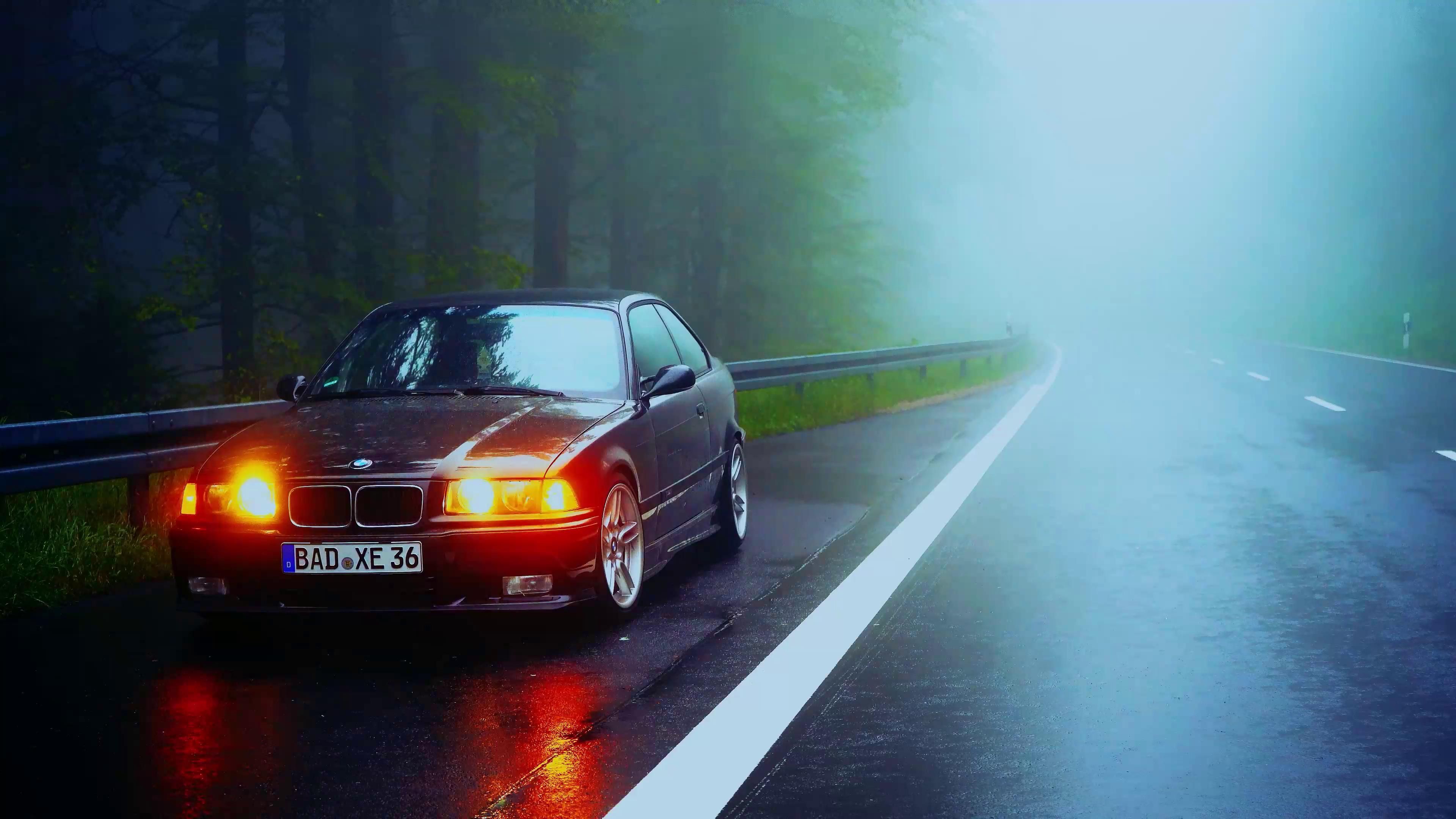 3840x2160 BMW E36 Flashing Lights Live Wallpaper