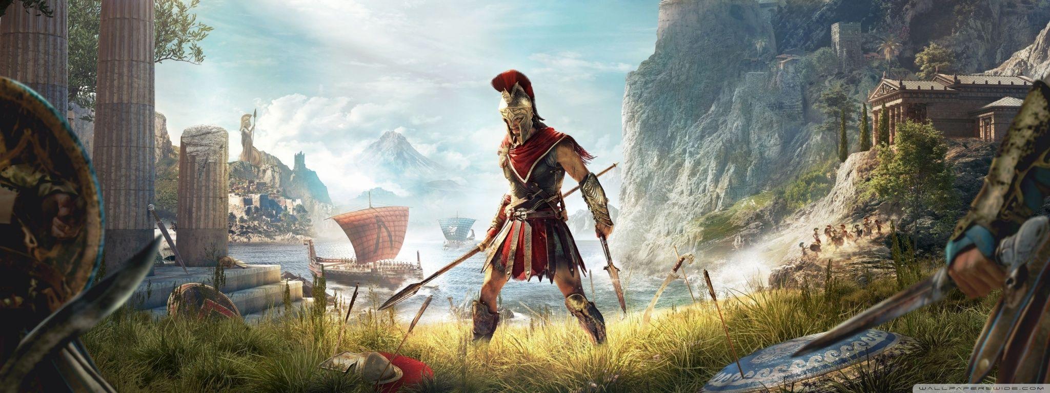 2048x768 Assassin's Creed Odyssey Ultra HD Desktop Background Wallpaper