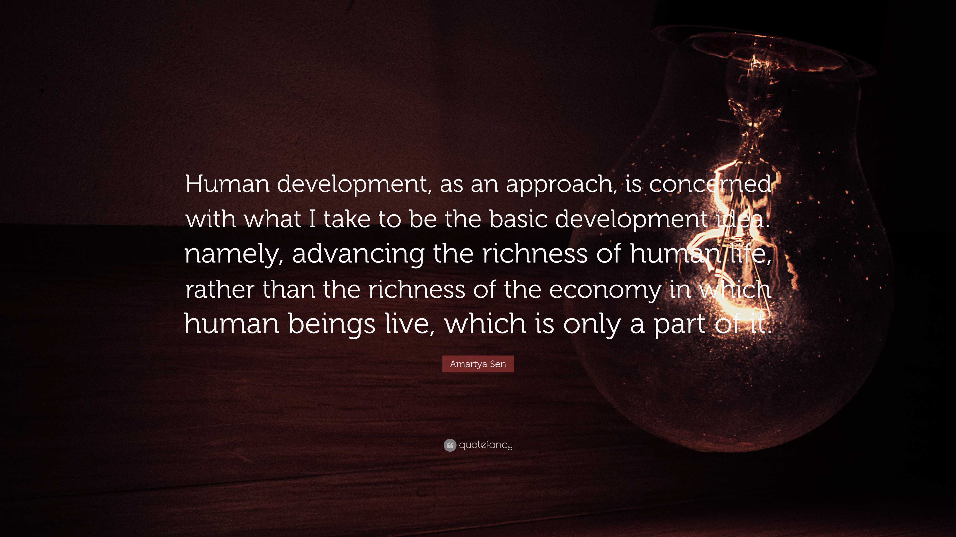 3840x2160 Amartya Sen Quote: “Human development