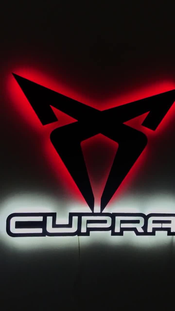720x1280 Cupra Led Beleuchtete Metallschild, Suv Auto Logo, Metallwanddekor, Garagenschild, Cupra Leon Wandschild, Led Formentor Autozubehör Wanddekor