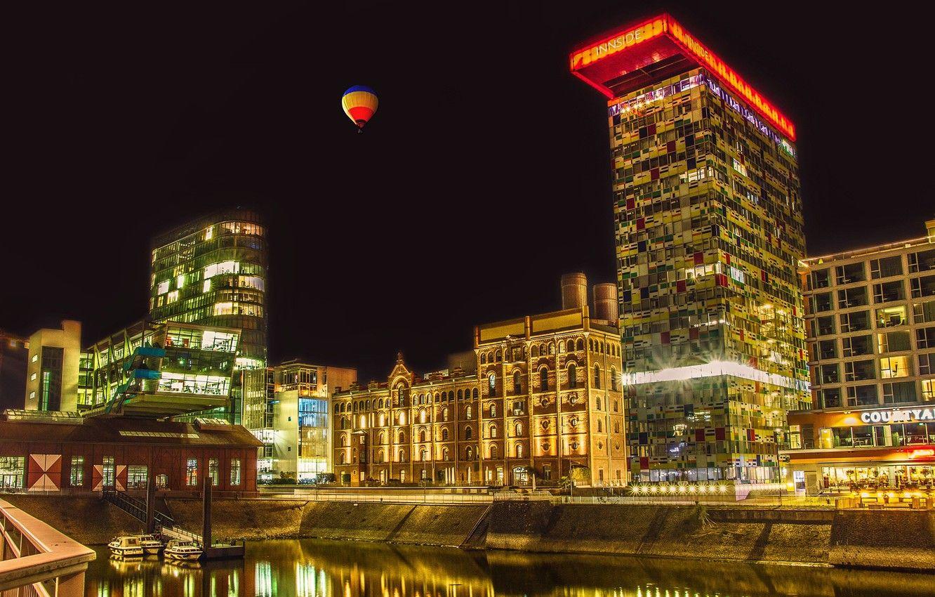 1332x850 Wallpaper the sky, night, lights, balloon, building, home, Germany