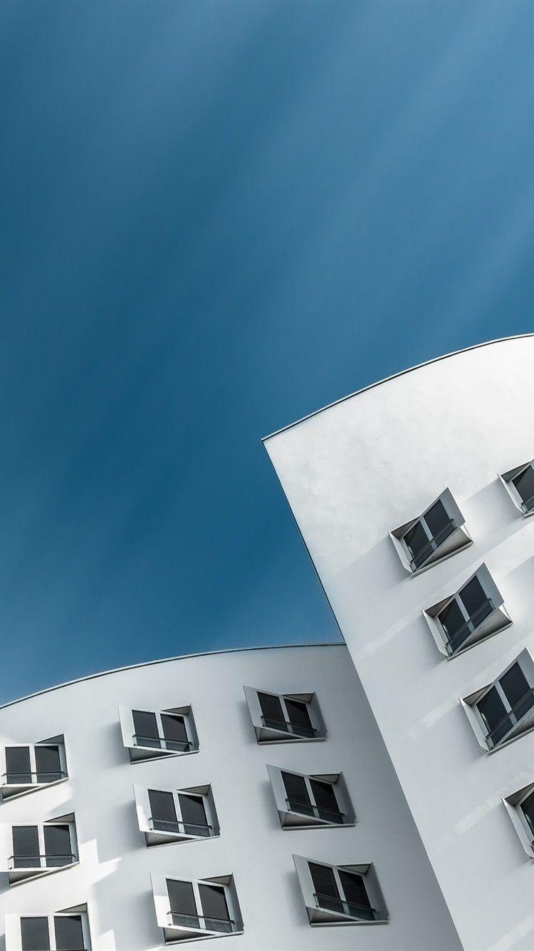 750x1334 Wallpaper Gehry House, Dusseldorf, windows, architecture, Germany