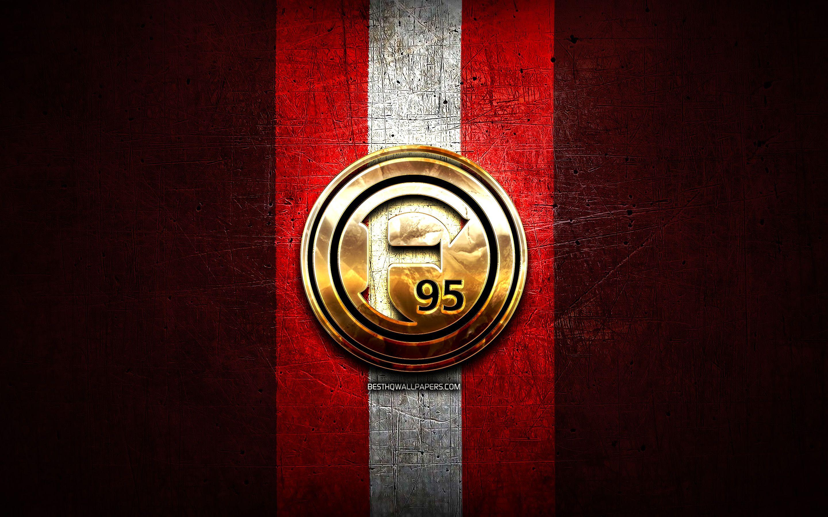 2880x1800 Download wallpaper Fortuna Dusseldorf, golden logo, Bundesliga