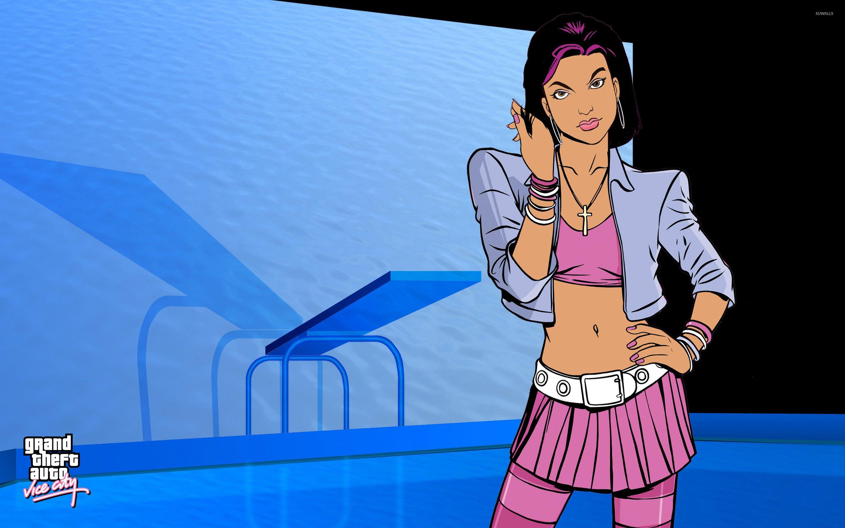 2880x1800 Brunette in Grand Theft Auto: Vice City wallpaper