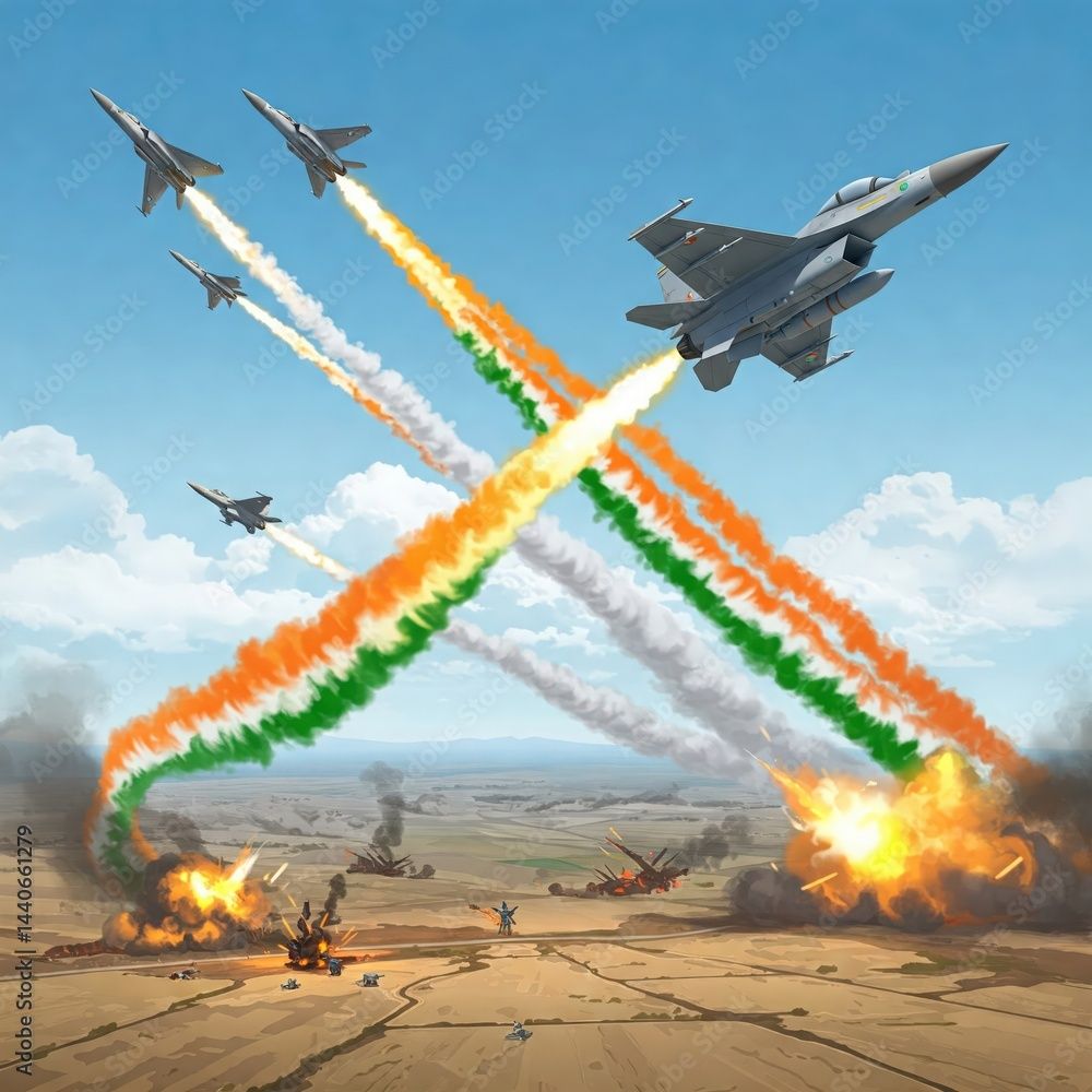 1000x1000 Indian army attack on Pakistan army. india vs pakistan war