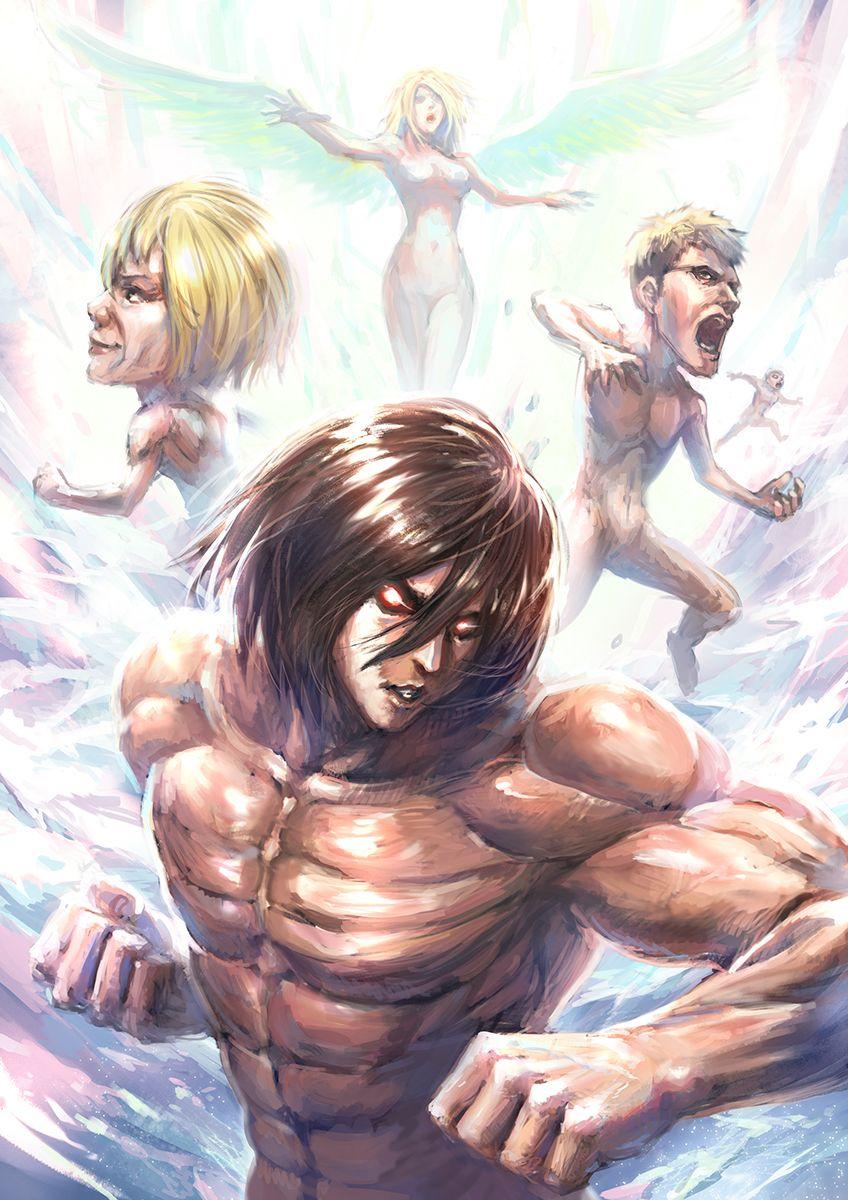 848x1200 mikasa ackerman, christa renz, armin arlert, jean kirchstein