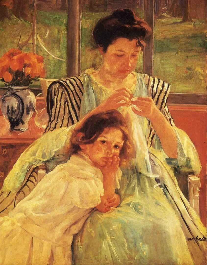 845x1080 mary cassatt art. Young Mother Sewing Cassatt Paintings