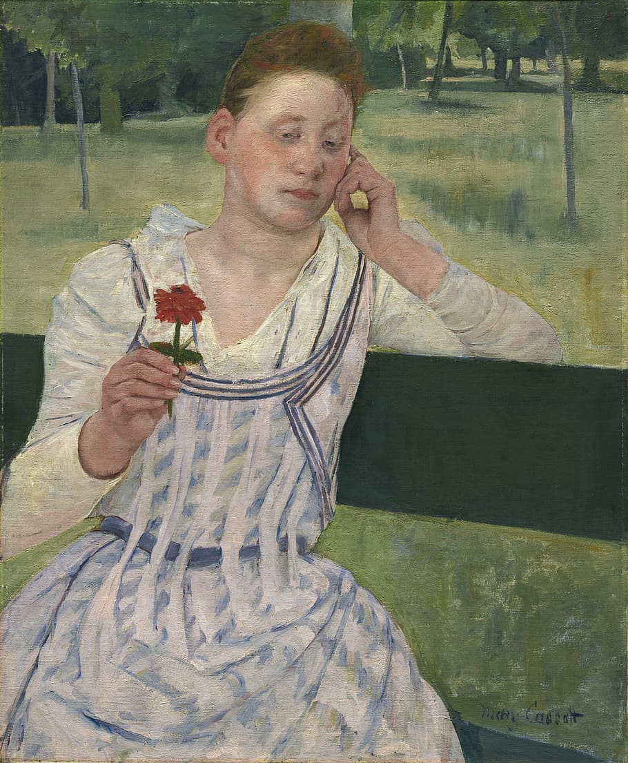 910x1105 HD wallpaper: Mary Cassatt, Zinnia, Vintage, lady, painting, woman