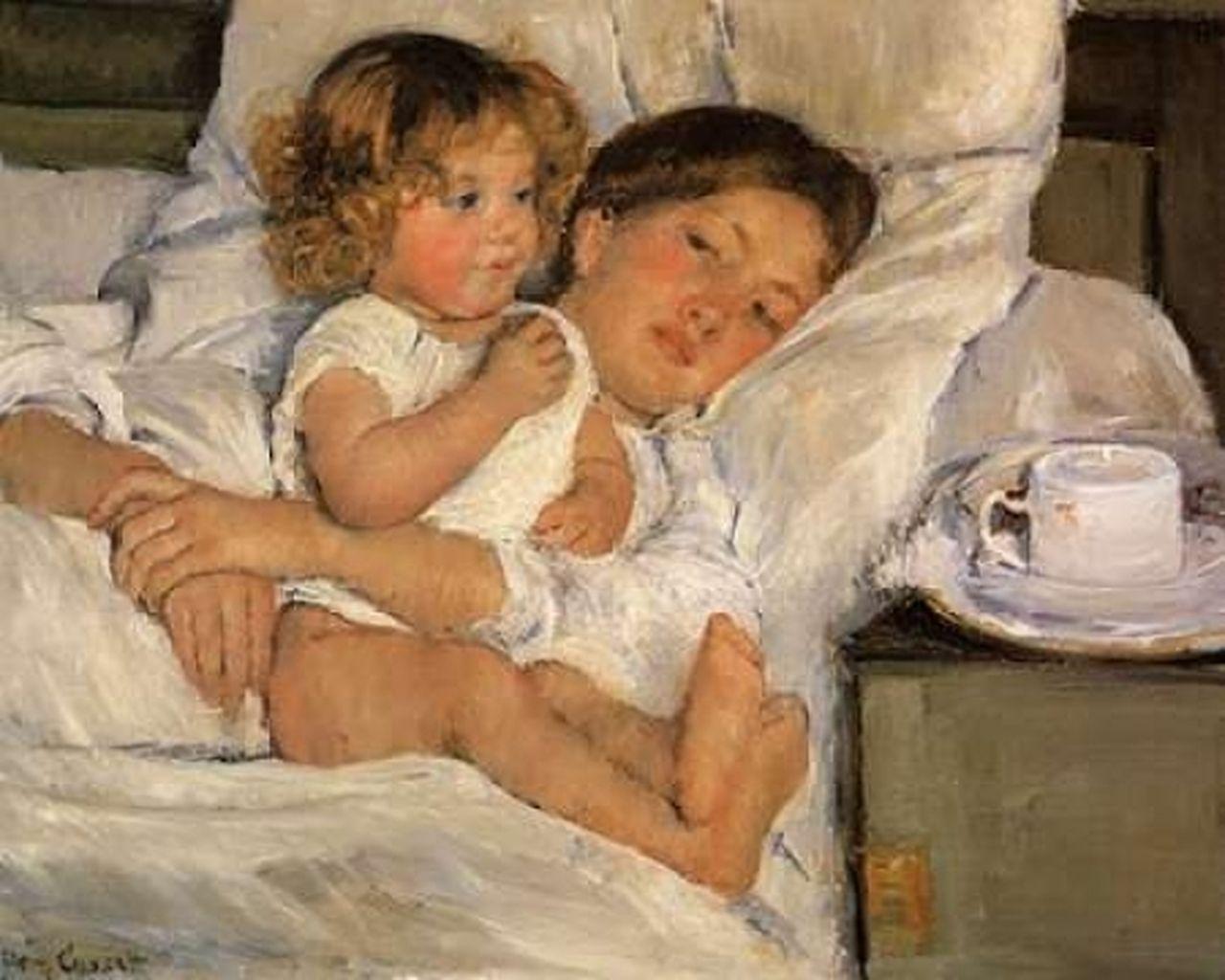 1280x1024 Breakfast In Bed 1897 Poster Print