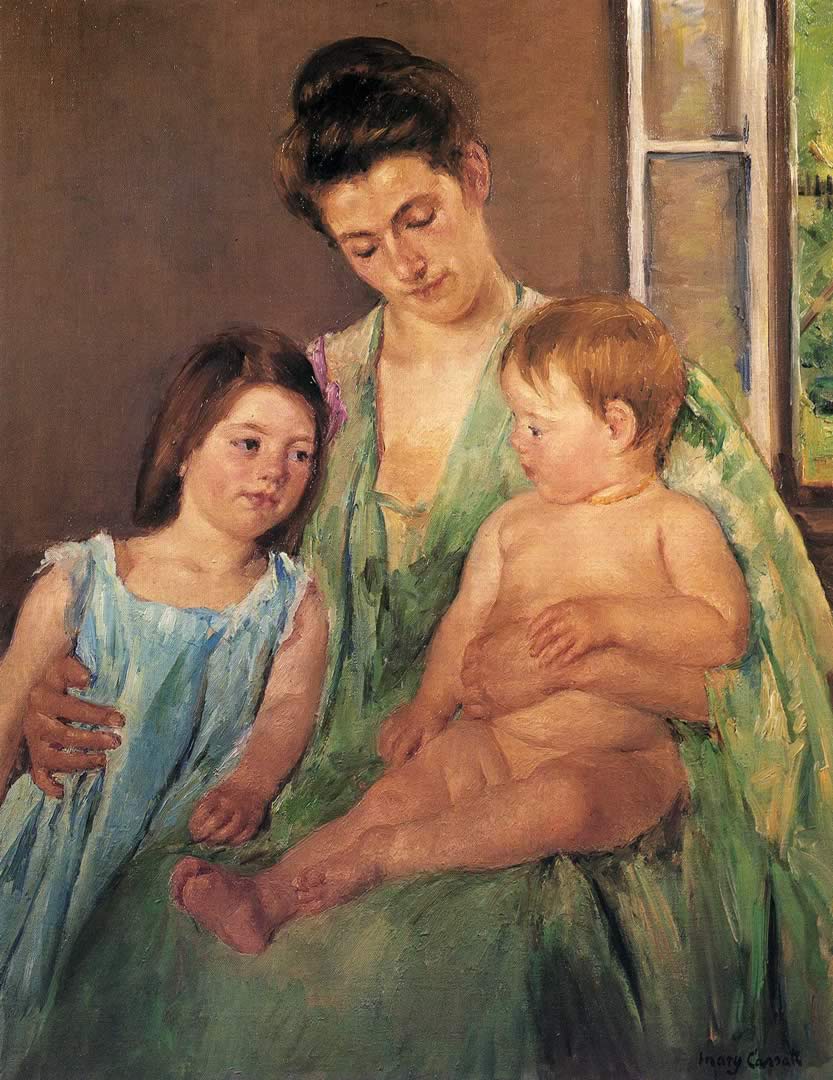 833x1080 Young Mother And Two Children Cassatt Wallpaper Image
