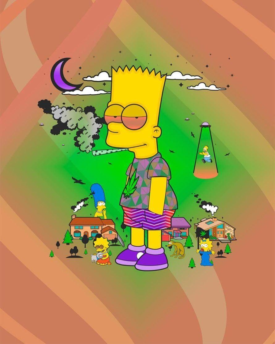890x1112 Simpsons hình nền Weed
