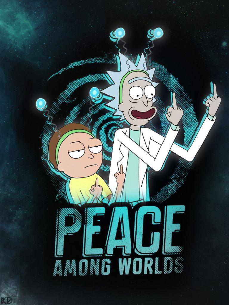 768x1024 Hòa bình giữa các thế giới 1080p - Lit Rick And Morty, Hình nền HD