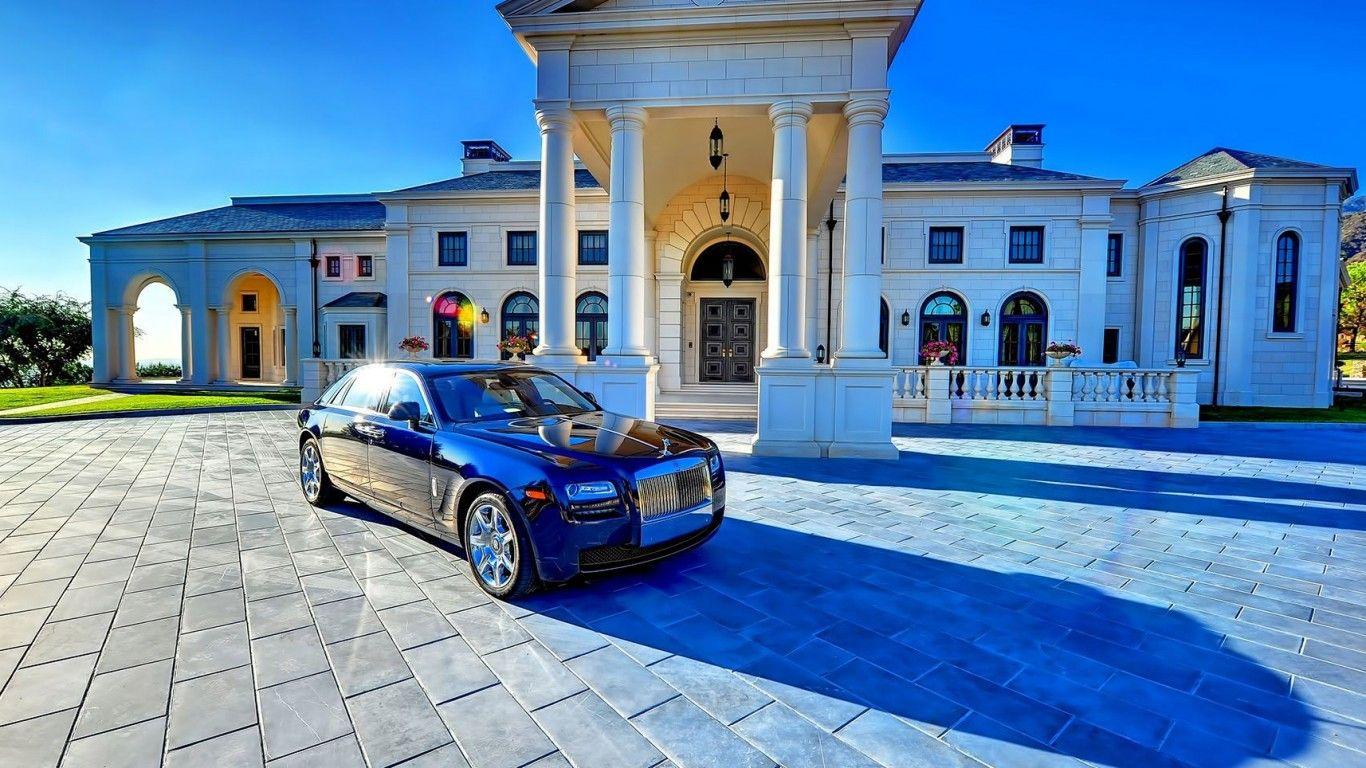 1366x768 Luxury House And Car Wallpaper 00933