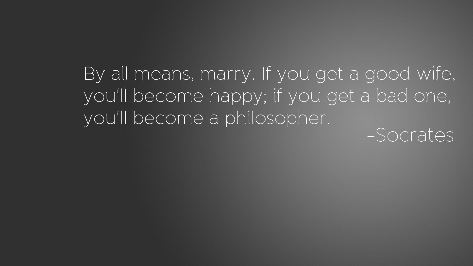 1920x1080 minimalistic, quotes, Socrates, awesomeness, marriage wallpaper