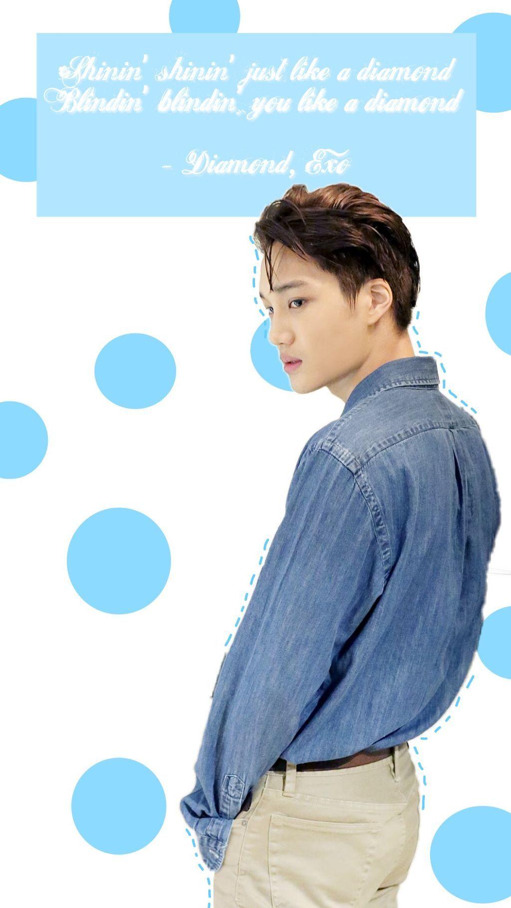 1024x1820 exo #kai #kim #jongin #wallpaper #blue #white #diamond