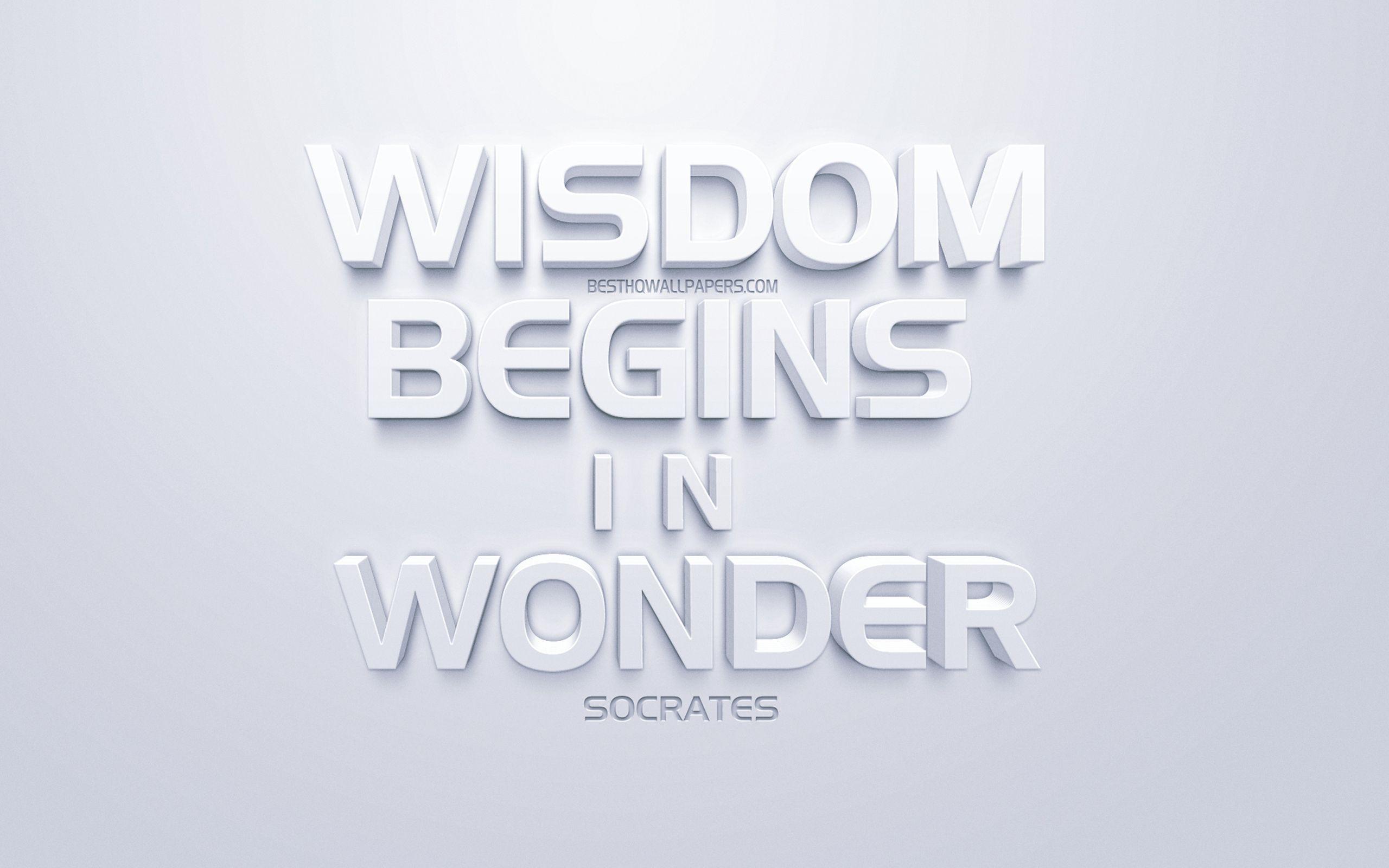 2560x1600 Download wallpaper Wisdom begins in wonder, Socrates quotes