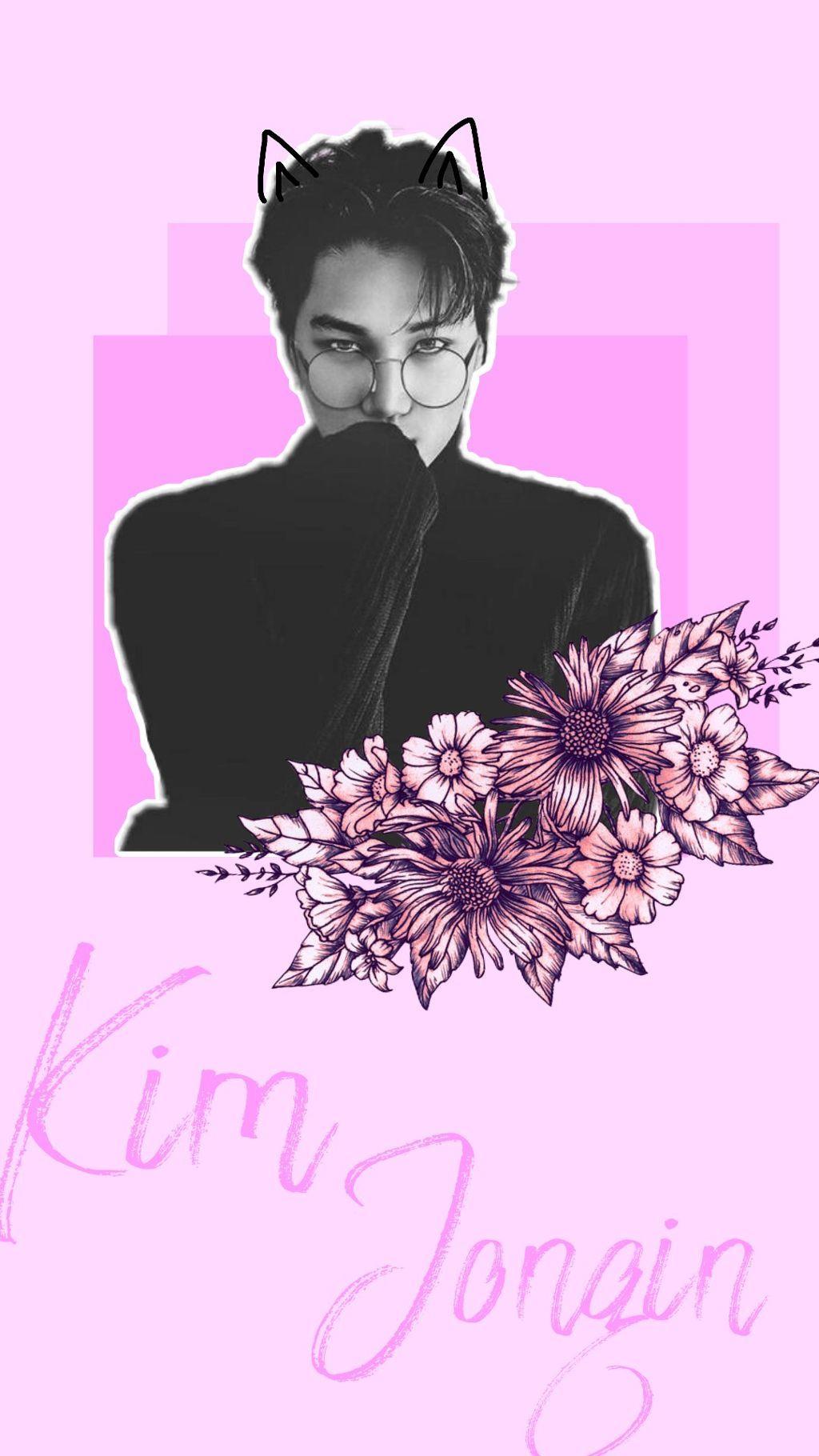 1024x1820 exo #kai #kim #jongin #wallpaper #pink #flower, HD Wallpaper