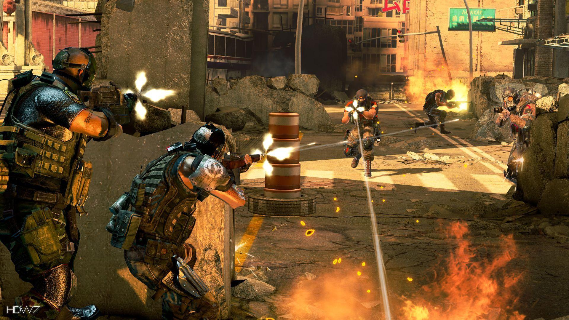 1920x1080 army of two the 40th day game aot shooting enemies war street. HD