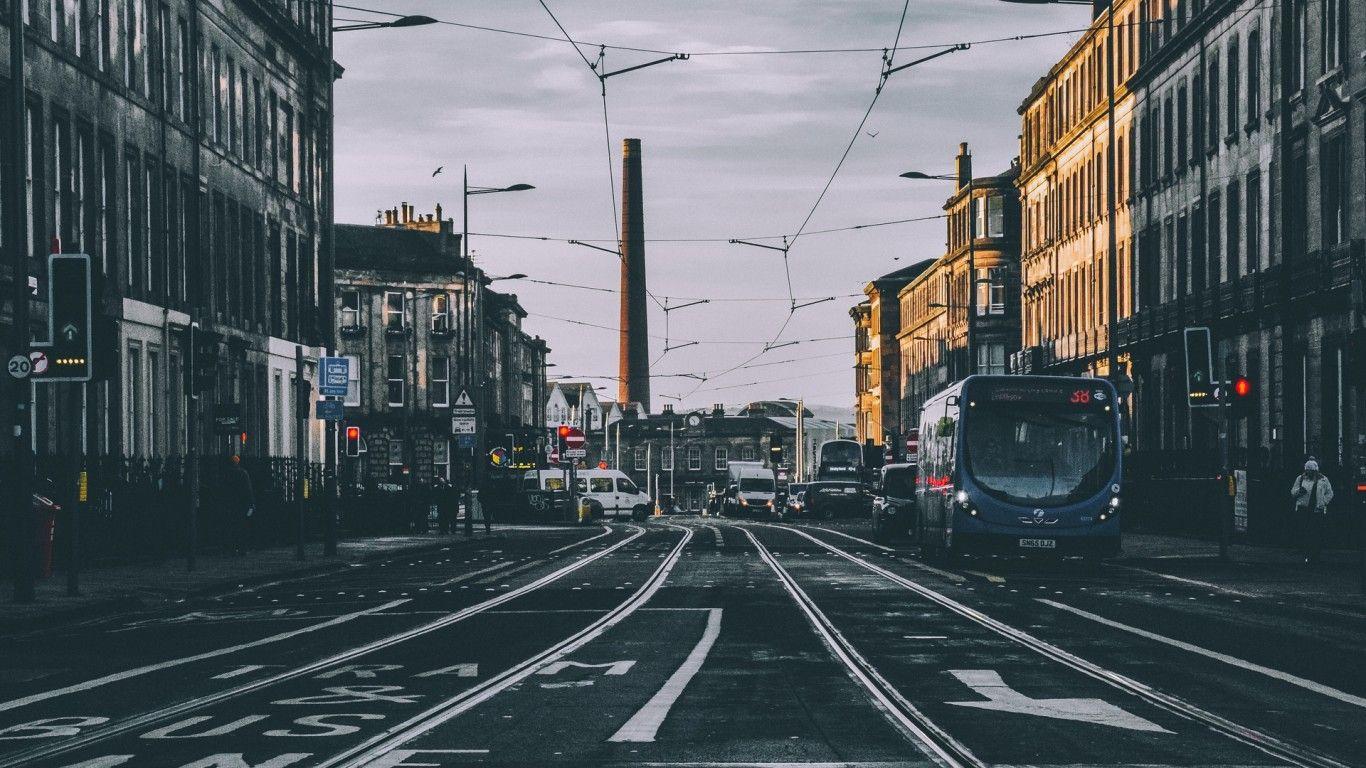 1366x768 City road HD Wallpaper 1366x768