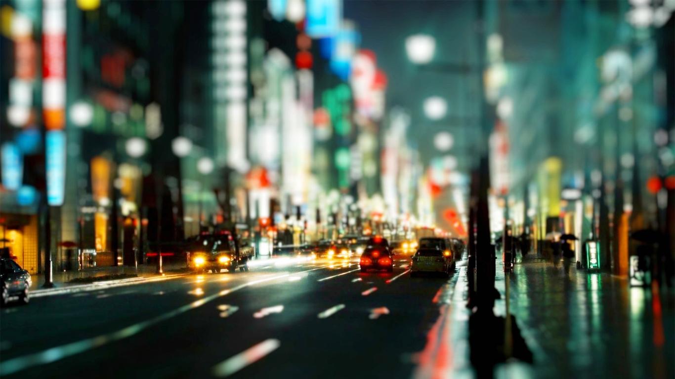 1366x768 City Street Wallpaper (1366x768 px, 539.03 Kb)