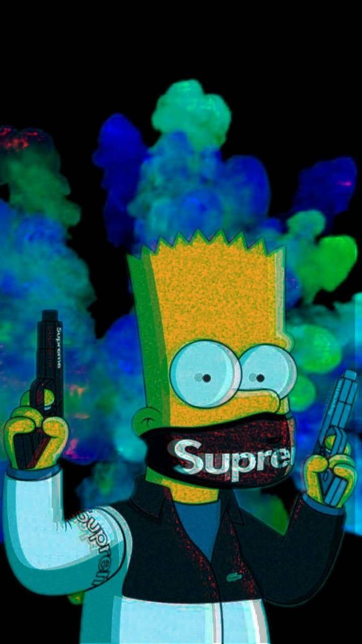 Download Supreme Bart Simpson Iphone Theme Wallpaper