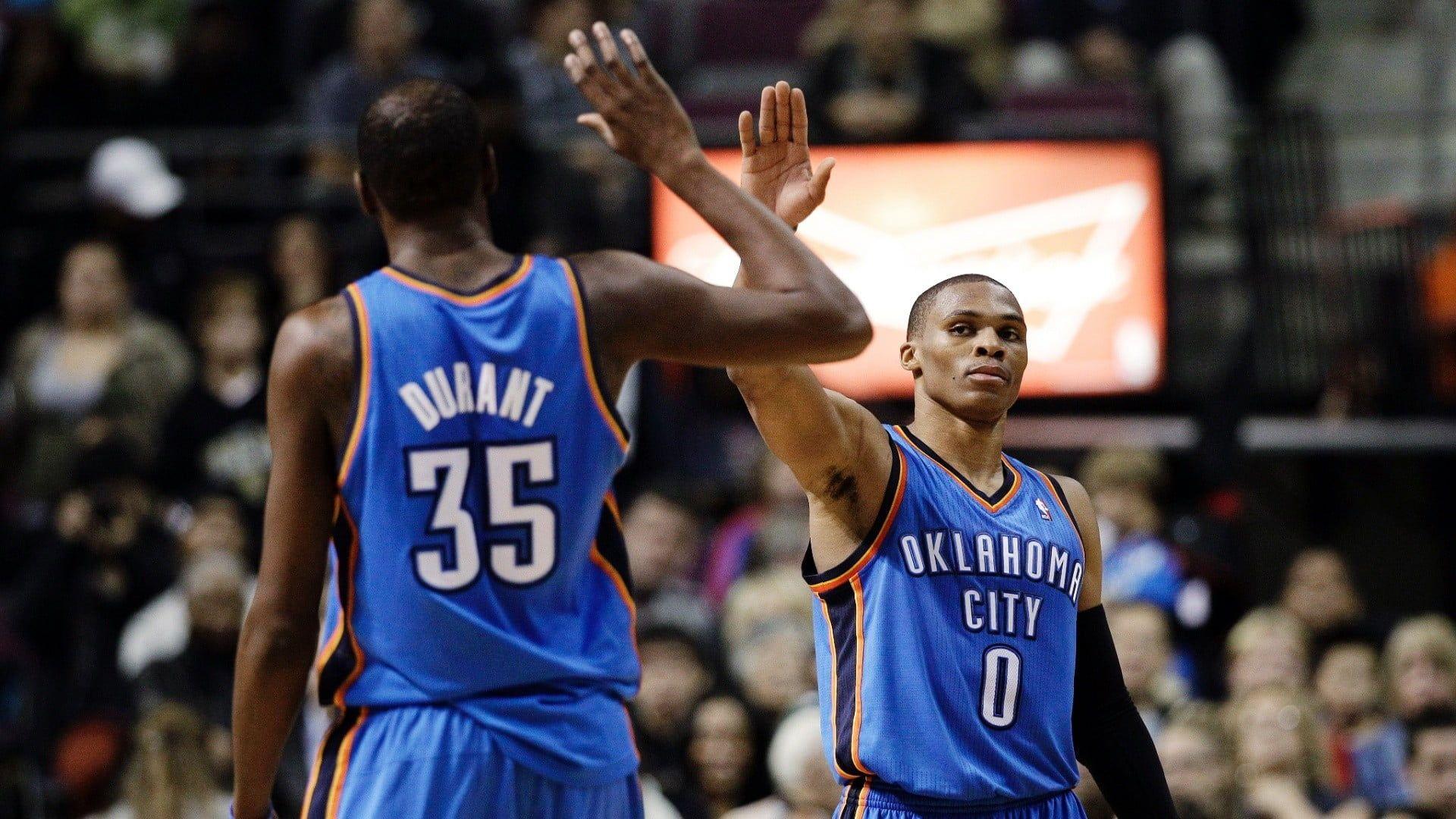 1920x1080 Kevin Durant and Russell Westbrook, NBA, Kevin Durant, basketball