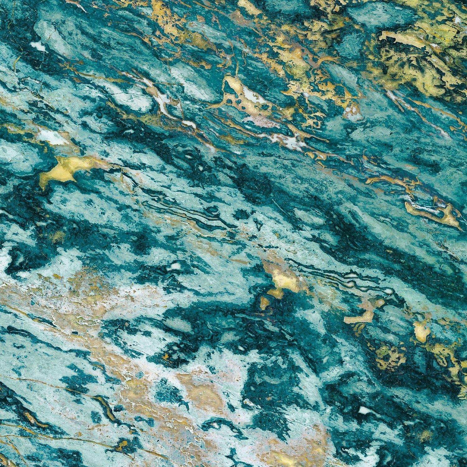 1500x1500 Turquoise & gold sarrancolin marble panoramic wall murals