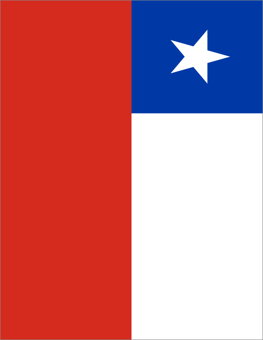 850x1100 Chile Flag Full Page - Flags Countries C Chili Chile_flag_full_page