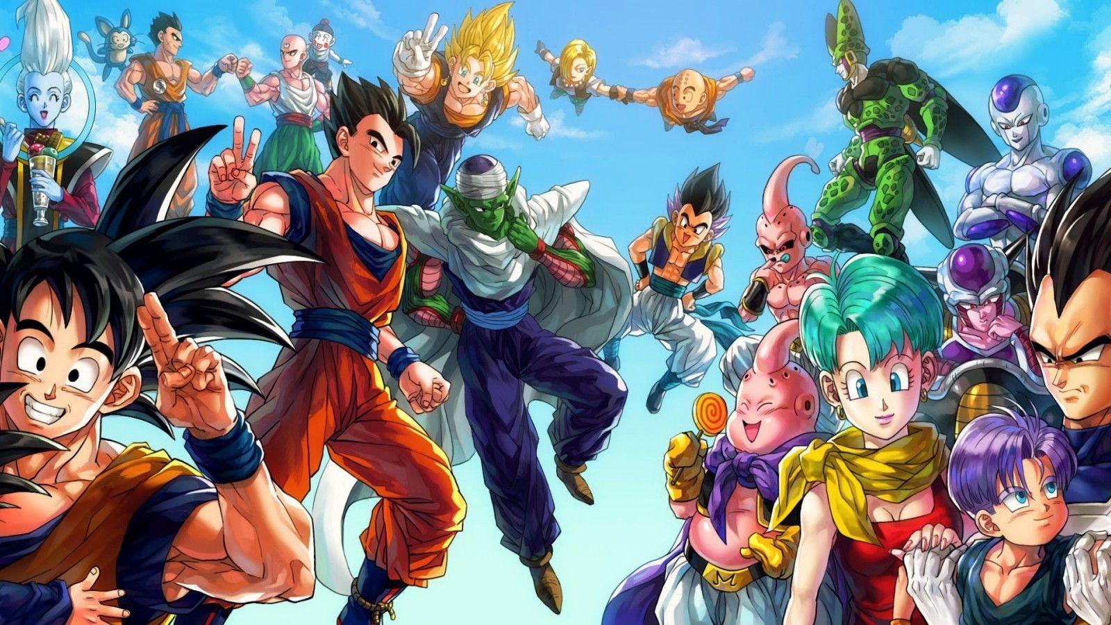 1600x900 Cell, Piccolo, Son Gohan, Son Goku, Yamcha, Gotenks