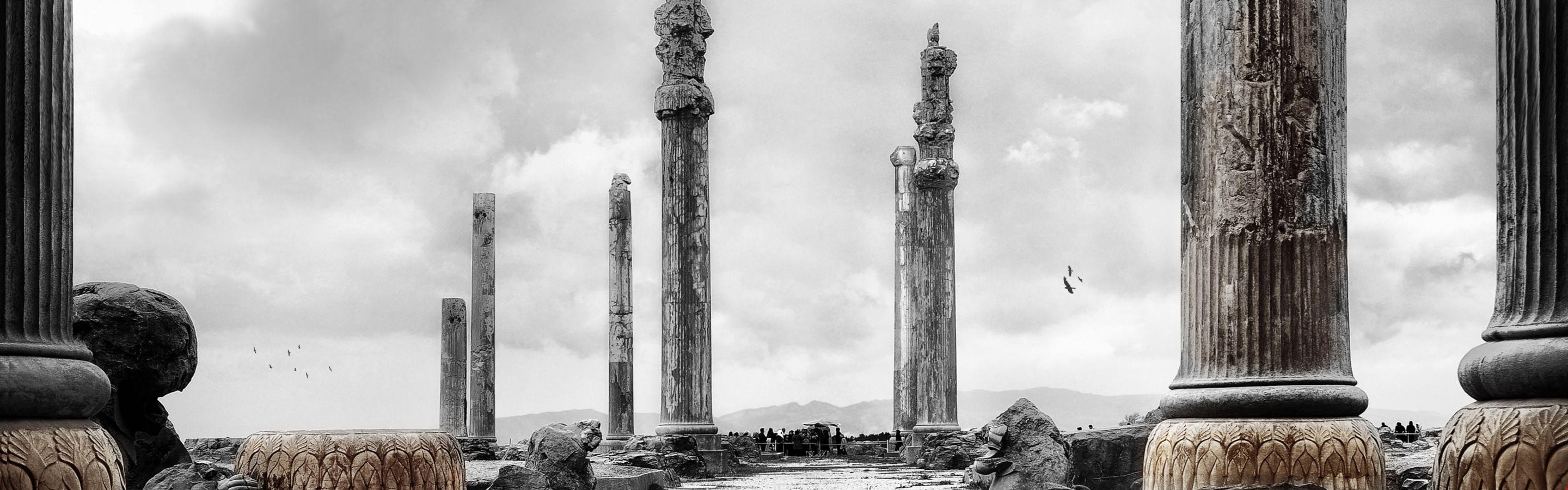 2880x900 3k Persepolis and White Background. HD Wallpaper 5k