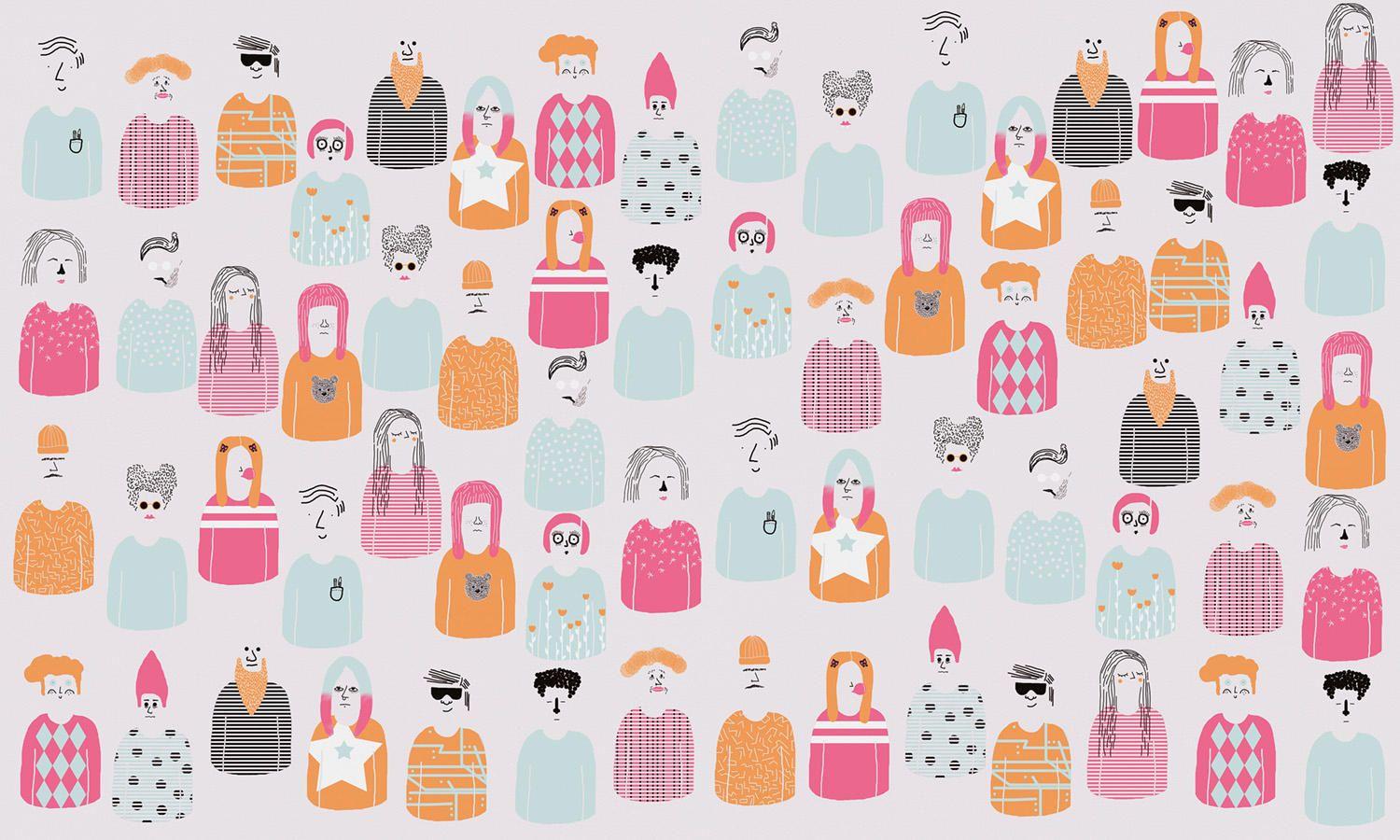 1500x900 CROWDED coverings / wallpaper from WallPepper