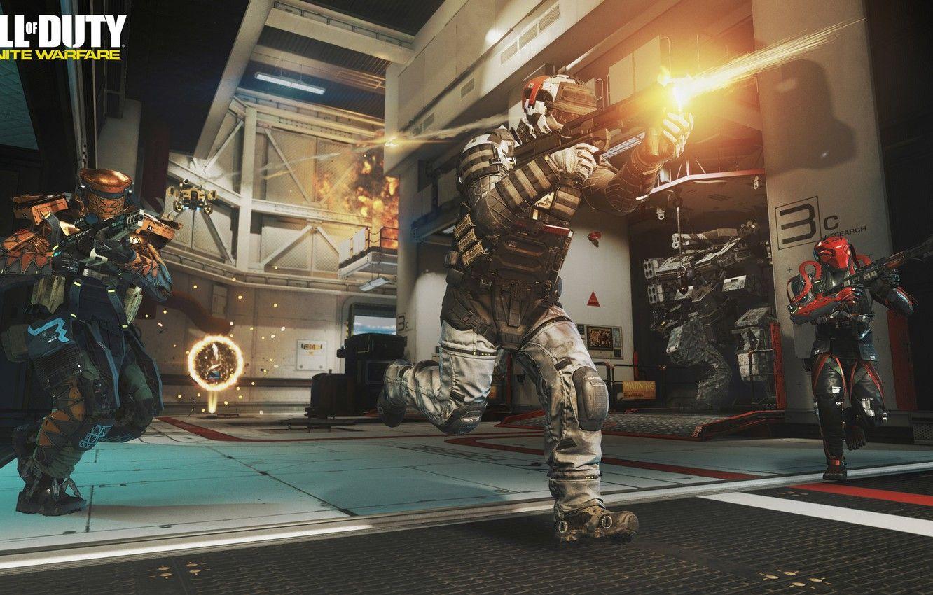 1332x850 Wallpaper gun, game, weapon, Call Of Duty, shotgun, suit, Call Of