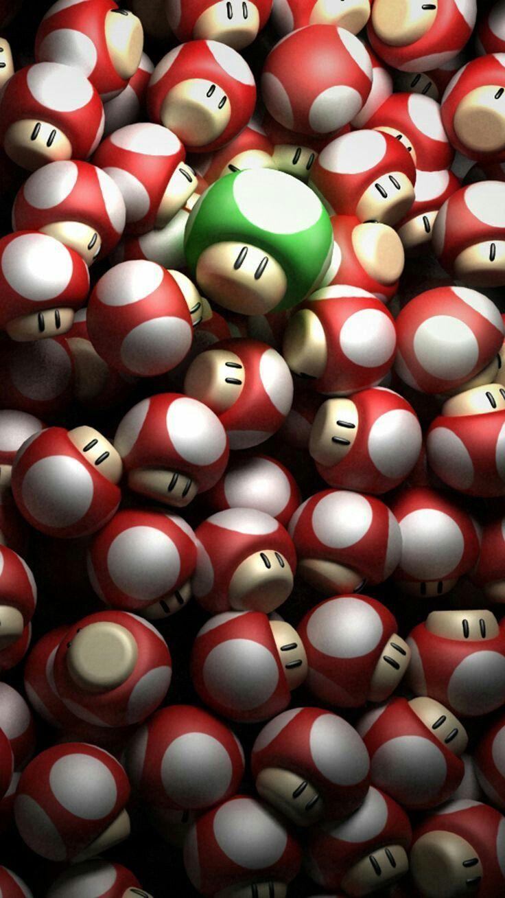 736x1308 Super mario bros mushrooms mobile wallpaper. iPhone wallpaper