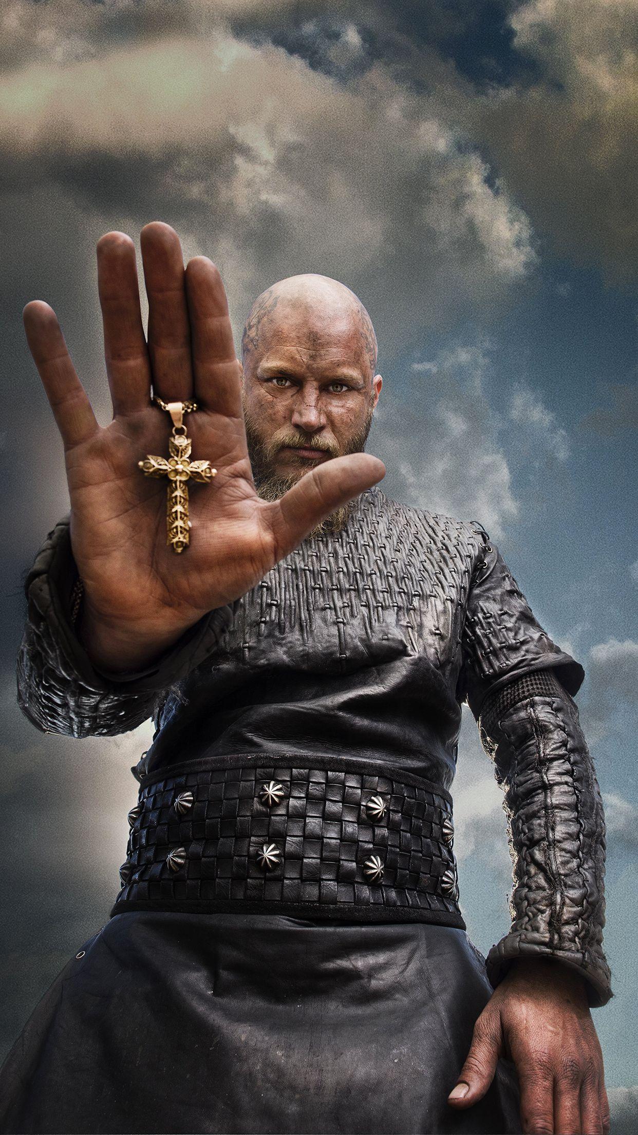 1242x2208 Free download Vikings Ragnar Cross 3Wallpaper iPhone Parallax Les