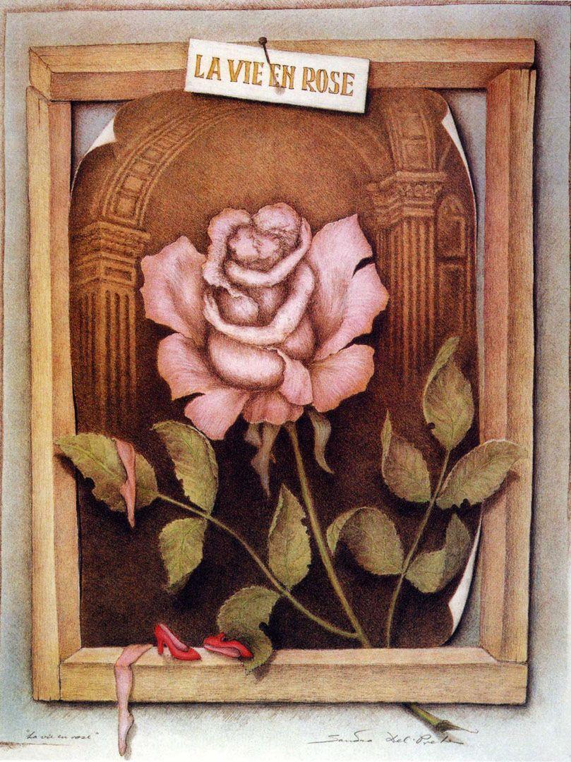 809x1080 La Vie En Rose optical illusion sandro del prete art wallpaper