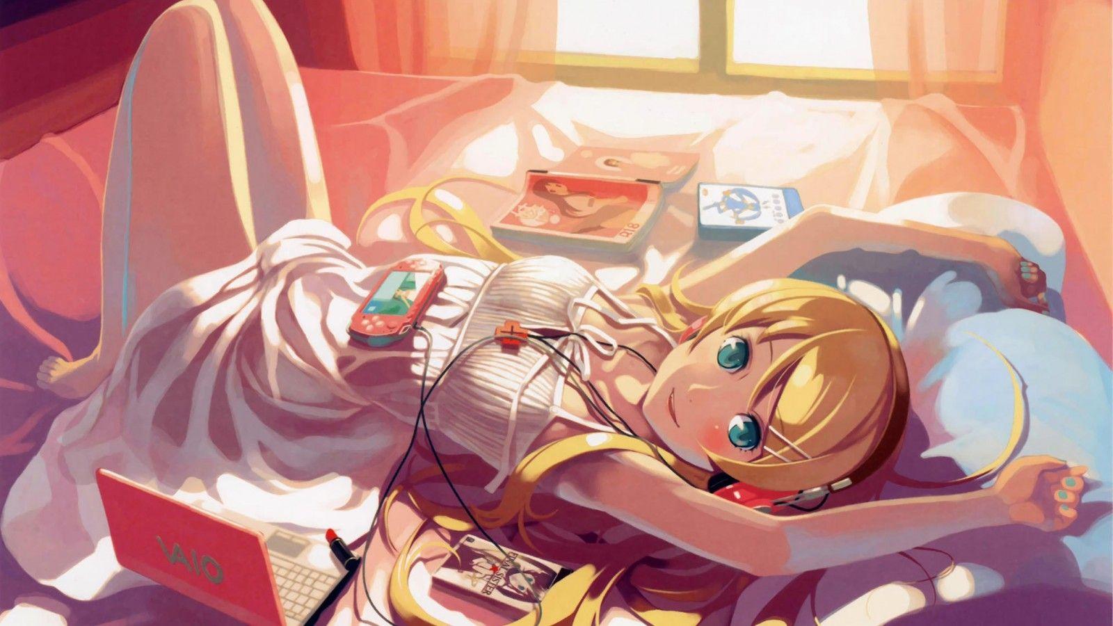 1600x900 Anime Gamer Girl HD Wallpaper 21378