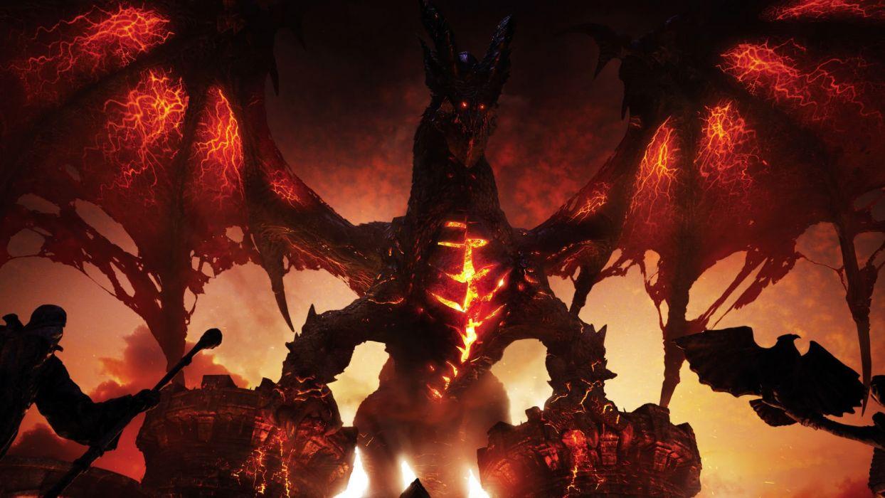 1244x700 World of Warcraft WOW Cataclysm Dragon Wings dragons fantasy wallpaperx1080