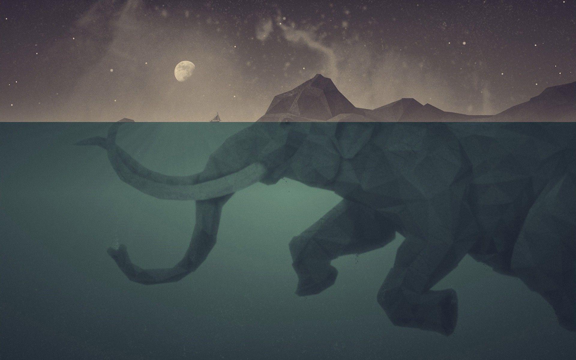 1920x1200 Free download Polygon Mountain Wallpaper Underwater polygon
