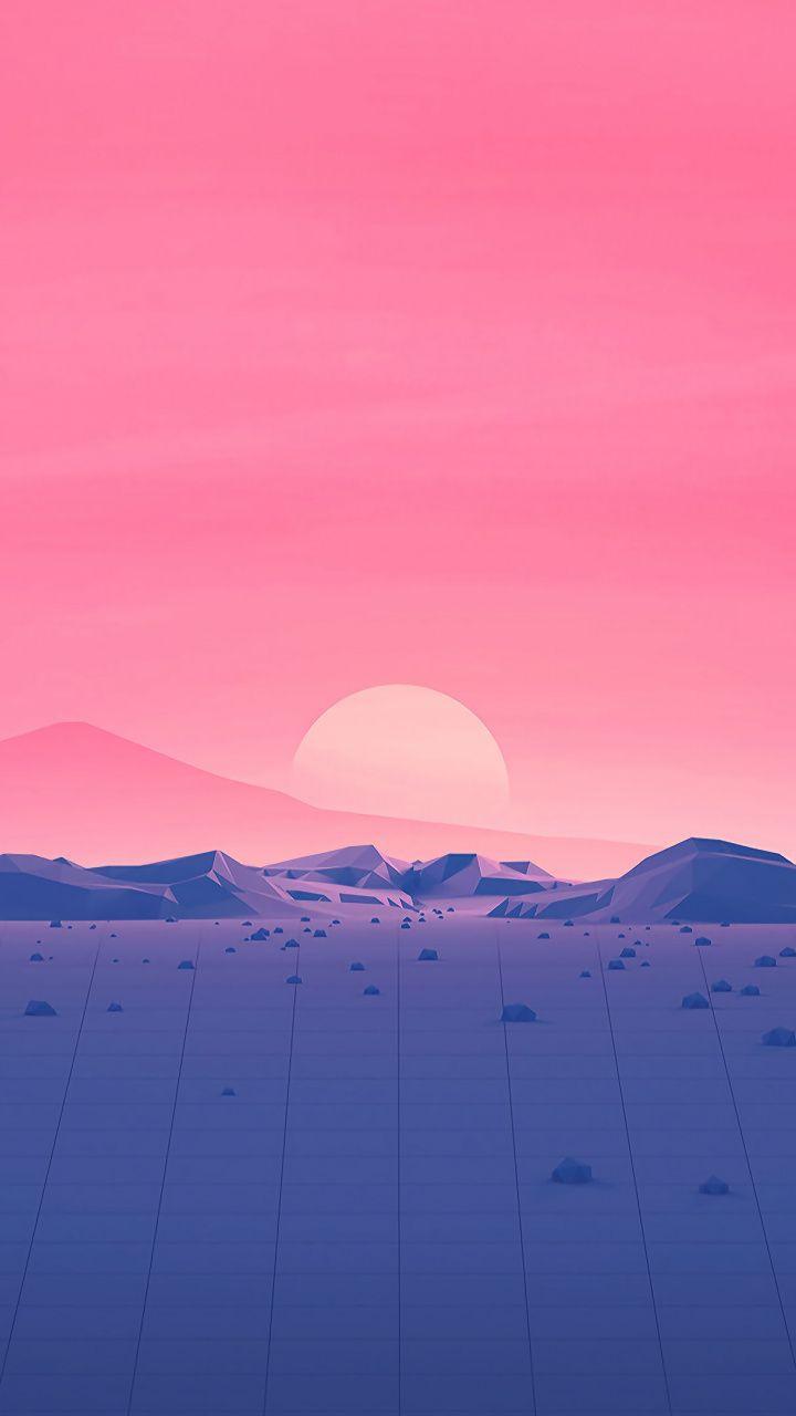 720x1280 Phone Vaporwave Mountain Wallpaper