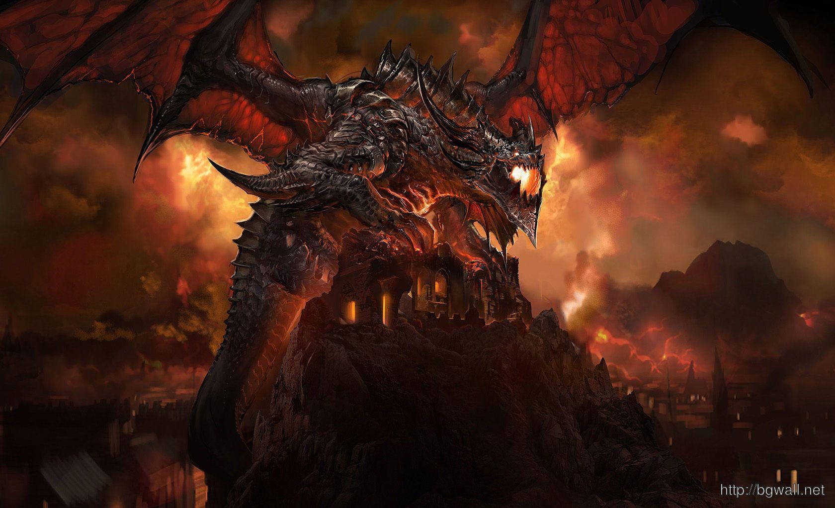 1680x1022 World Of Warcraft Fire Dragon Monster Wallpaper 1680×1022 Pixel
