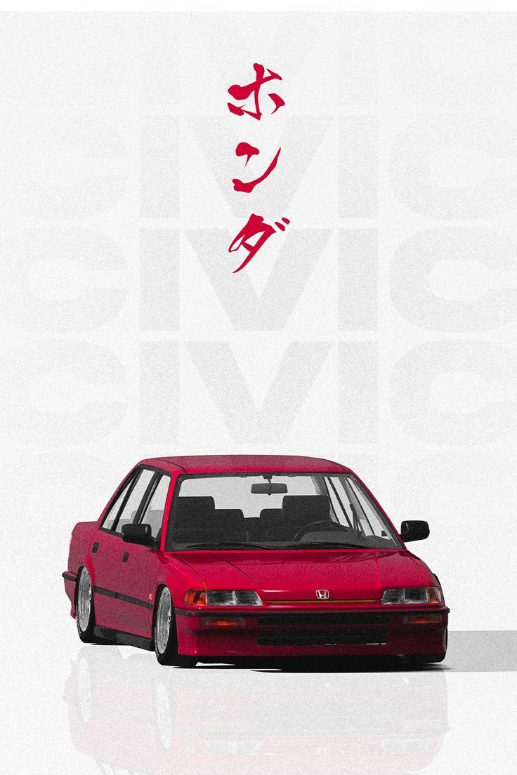 736x1104 Honda Civic EF sedan Japanese Poster Wallpaper