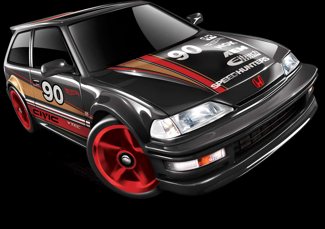 1112x786 Download Hot Wheels Honda Civic Custom Black Red