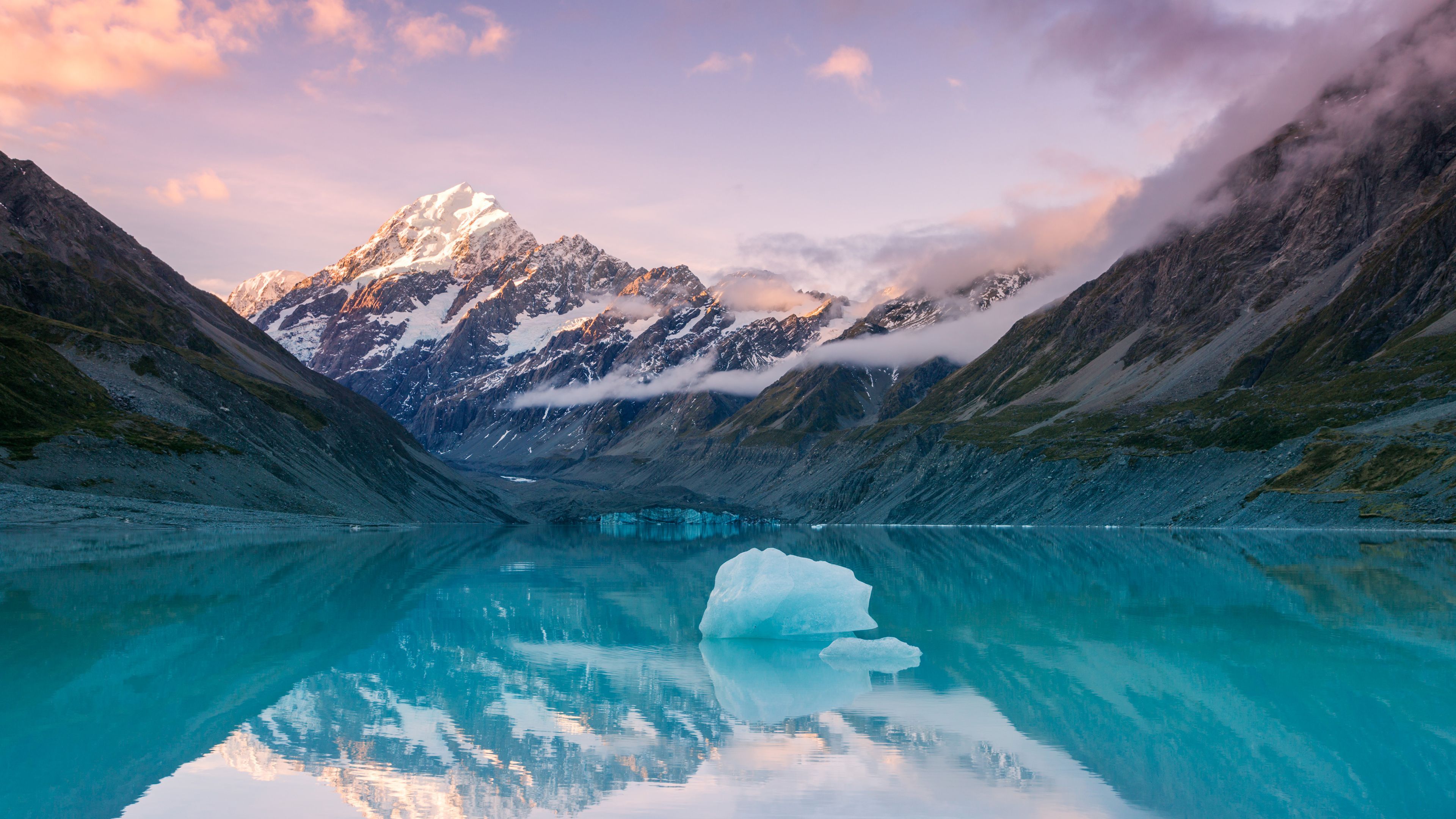 3840x2160 Aoraki Mount Cook National Park Wallpaper 4K, Lake, Sunset