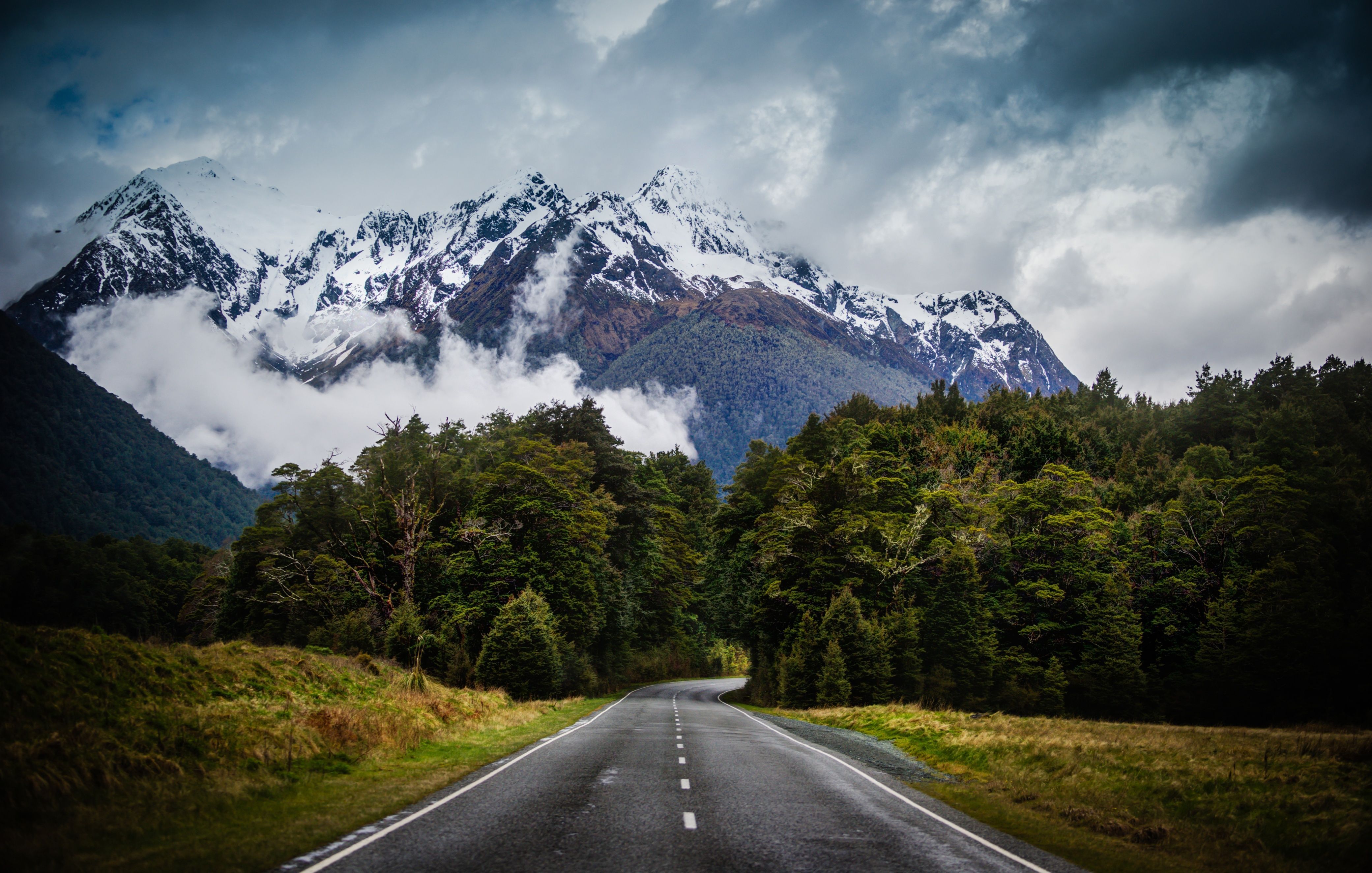 4163x2648 Aoraki Mount Cook: Misty Road Through Southern Alps 4K Ultra HD Wallpaper By Trey Ratcliff