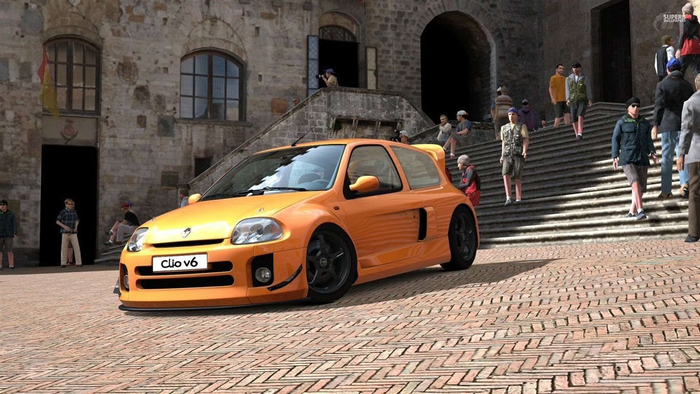 1366x768 Clio V6 Renault Sport Car HD Wallpaper