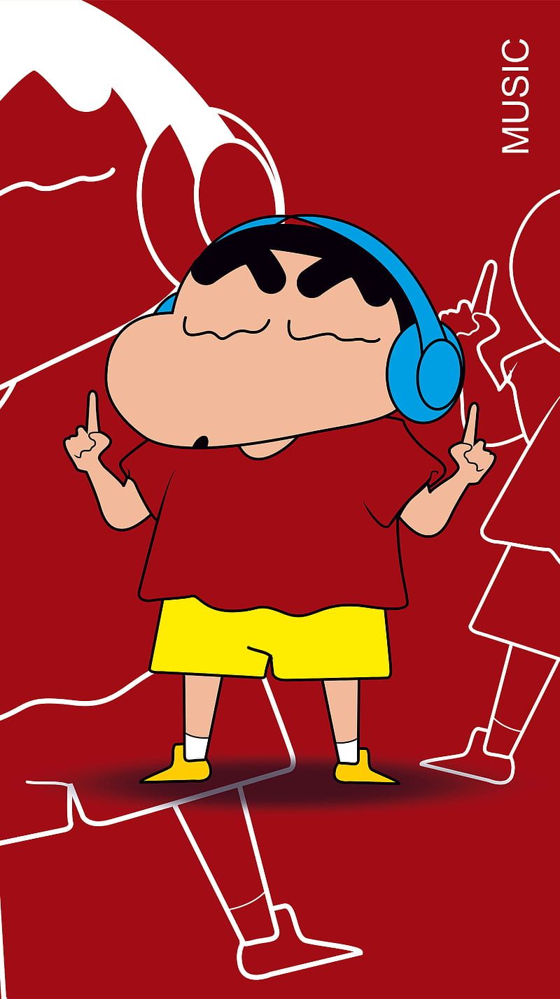 800x1428 Shin Chan, 2d, creative, funny, iphone, music, samsung, theme, HD phone wallpaper