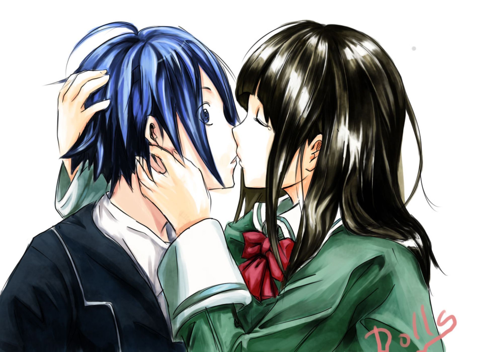 1920x1398 Download Miho Azuki Moritaka Mashiro Anime Bakuman HD Wallpaper by パラドックスの人形