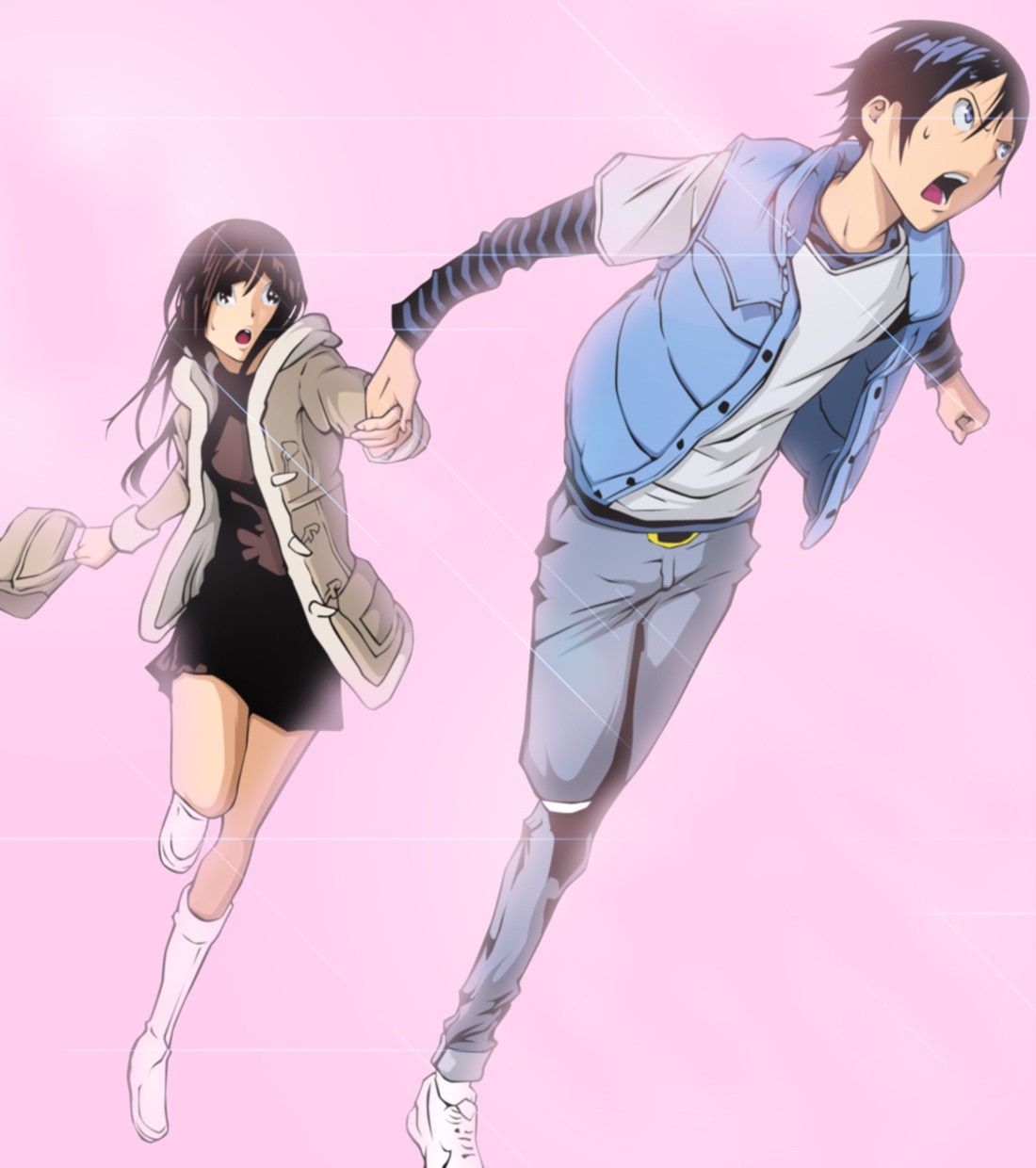 1100x1240 illustration, anime, Bakuman, Miho Azuki, Moritaka Mashiro, cartoon, sketch, mangaka, HD Wallpaper