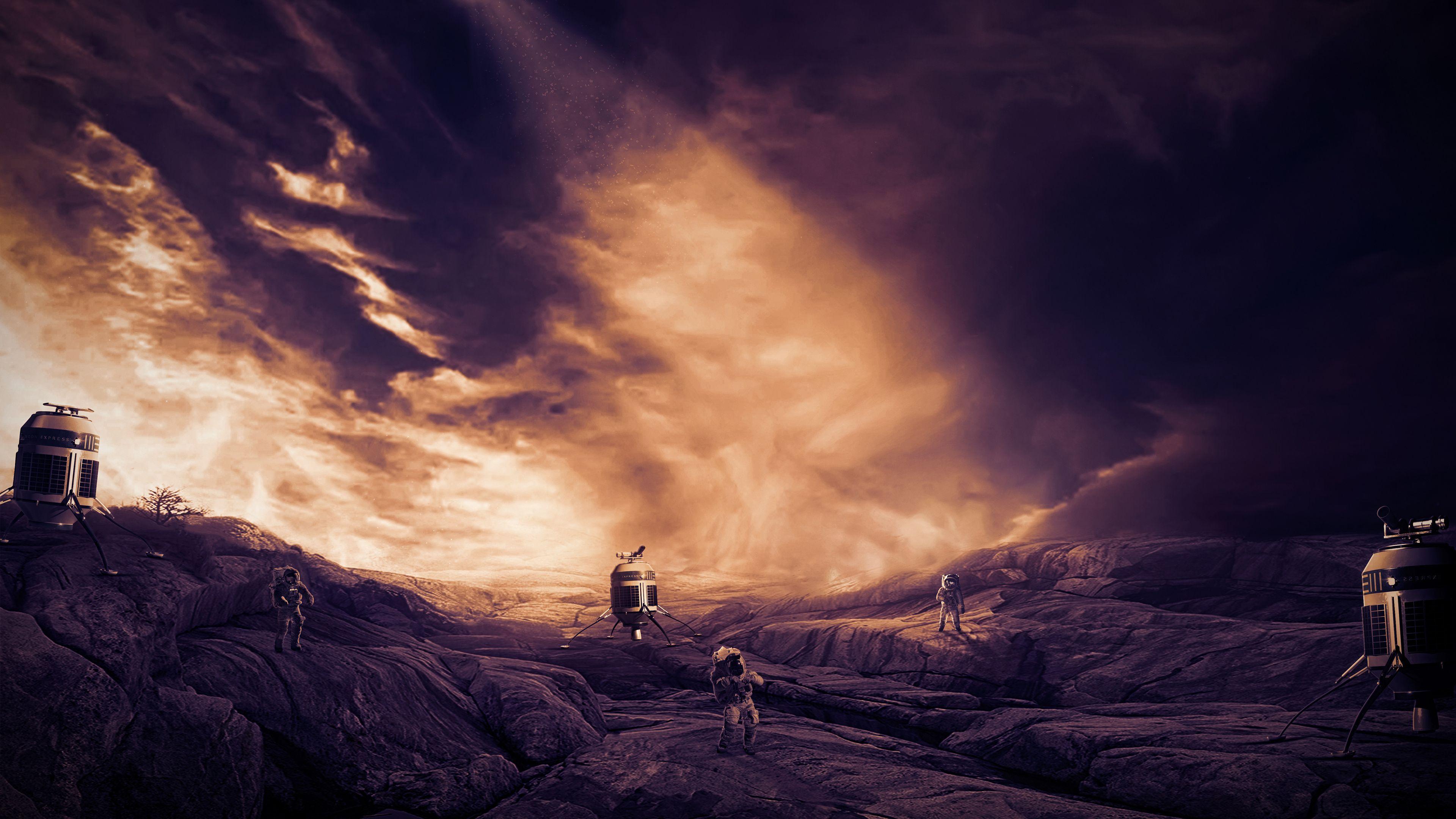 3840x2160 Download 3840x2160 wallpaper astronaut, spaceship, exploration